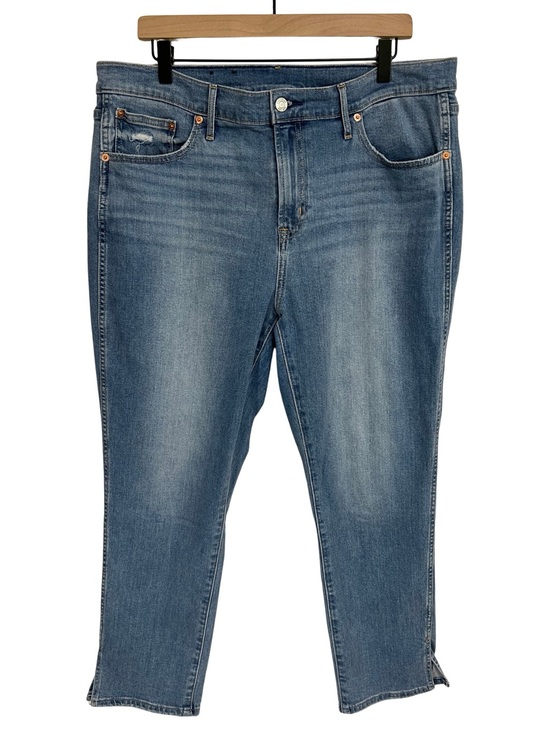 GAP Denim - GAP Vintage Slim Jeans Women’s 18 Mid Rise Split Hem Ankle Light Wash Denim
